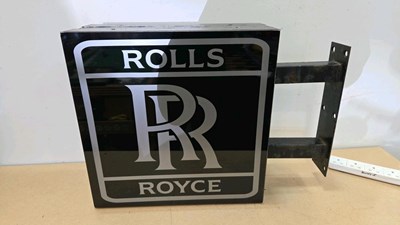 Lot 795 - ROLLS ROYCE , DOUBLE SIDED WALL MOUNTED SIGN 28" X 20"