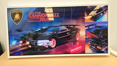 Lot 513 - THE CANNONBALL RUN ILLUMINATED SIGN 47" X 24"