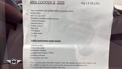 Lot 642 - 2005 MINI MINI COOPER S AUTO