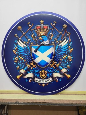 Lot 317 - SCOTLAND METAL SIGN 24" DIA