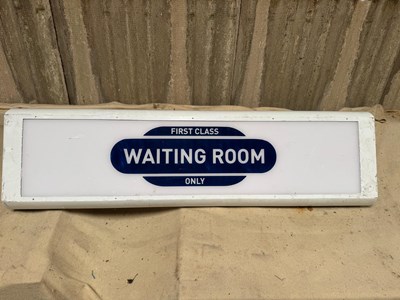 Lot 665 - FIRST CLASS WAITING ROOM LIGHT UP SIGN 49"X14"