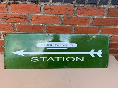 Lot 389 - BRITISH RAIL STATION REPRO ENAMEL SIGN 36" X 12"