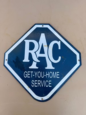 Lot 383 - RAC GET YOU HOME SERVICE REPRO ENAMEL SIGN 12"X12"