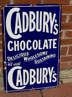 Lot 435 - CADBURYS CHOCOLATE REPRO ENAMEL SIGN 28" X19"