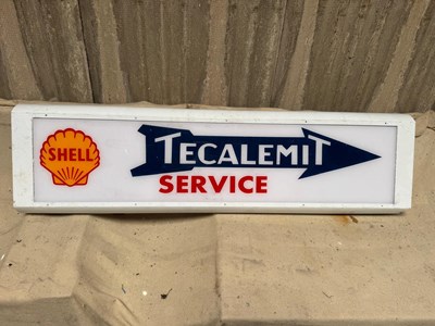 Lot 573 - SHELL TECALEMIT LIGHT UP SIGN 49" X 14"