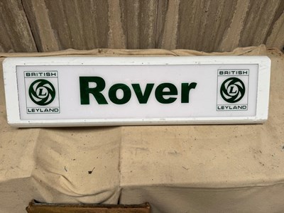 Lot 367 - BRITISH LEYLAND ROVER LIGHT UP SIGN 49"X14"