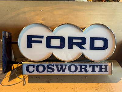 Lot 161 - FORD COSWORTH , DOUBLE SIDED LIGHT UP SIGN 40" X 18"
