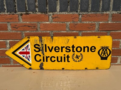 Lot 43 - AA SILVERSTONE CIRCUIT, DOUBLE SIDED ENAMEL SIGN 36" X 12"