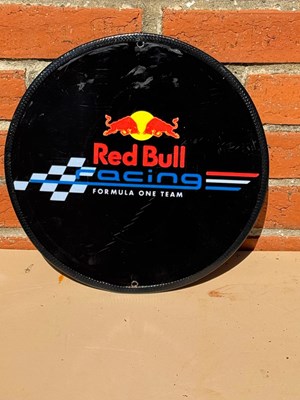 Lot 71 - RED BULL RACING REPRO ENAMEL SIGN 12.3/4 " DIA