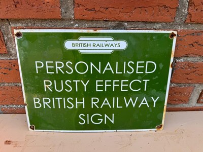 Lot 211 - BRITISH RAILWAY REPRO ENAMEL SIGN 14" X 10"
