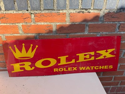 Lot 223 - ROLEX STYLE WATCHES REPRO ENAMEL SIGN 36" X 12"