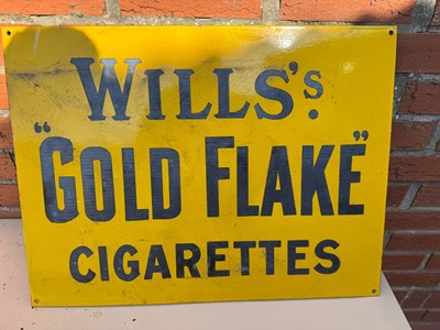Lot 247 - WILLS'S GOLD FLAKE REPRO ENAMEL SIGN 24" X 18"