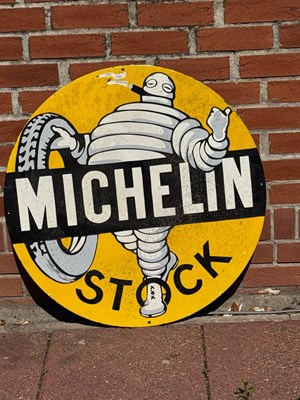 Lot 307 - MICHELIN STOCK REPRO ENAMEL SIGN 30" DIA