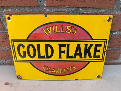 Lot 201 - WILLS'S GOLD FLAKE REPRO ENAMEL SIGN 14" X 10"