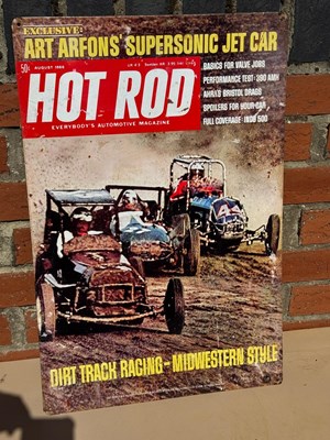 Lot 563 - HOT ROD TIN REPRO SIGN 23.5" X 15.5"