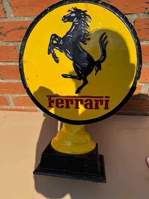 Lot 603 - ALUMINIUM FERRARI, DOUBLE SIDED SIGN 20" X 15"