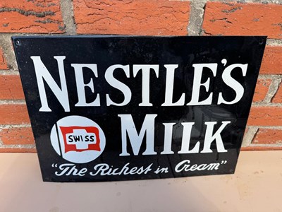 Lot 457 - NESTLE'S MILK REPRO ENAMEL SIGN 20" X 14"