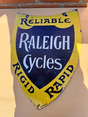 Lot 451 - RALEIGH CYCLES REPRO SIGN 20.5" X 15"