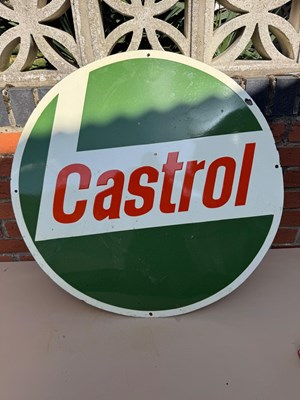 Lot 711 - CASTROL REPRO ENAMEL SIGN 30" DIA