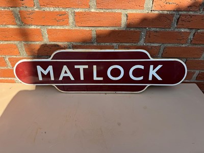 Lot 643 - MATLOCK REPRO ENAMEL SIGN 36" x 10"