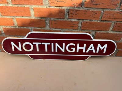 Lot 675 - NOTTINGHAM REPRO ENAMEL SIGN 36" X 10"