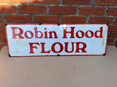 Lot 591 - ROBIN HOOD FLOUR, REPRO ENAMEL SIGN 36" X12"
