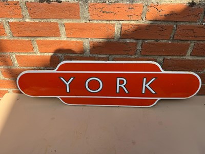 Lot 227 - YORK REPRO ENAMEL SIGN 36" X 10"