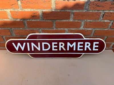 Lot 623 - WINDERMERE REPRO ENAMEL SIGN 36" X 10"