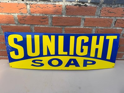 Lot 615 - SUNLIGHT SOAP, REPRO ENAMEL SIGN 36" X 12"