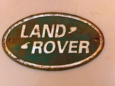 Lot 695 - STEEL LAND ROVER SIGN 11 X 6.5"