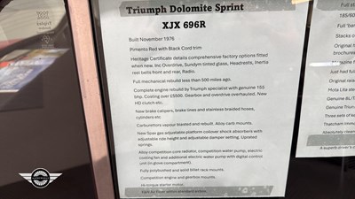 Lot 142 - 1976 TRIUMPH DOLOMITE SPRINT