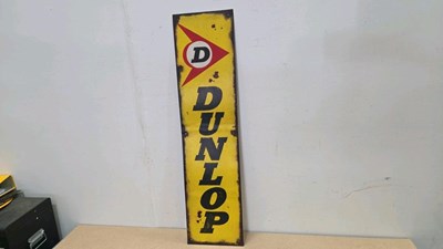 Lot 177 - METAL HAND-PAINTED DUNLOP STYLE SHELL SIGN 37" X 9"
