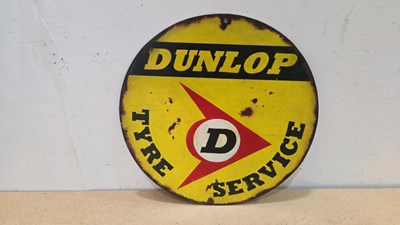Lot 357 - METAL HAND-PAINTED DUNLOP STYLE SIGN 16.5 " DIA
