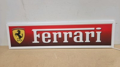 Lot 11 - FERRARI LIGHT UP SIGN 47" X 12"