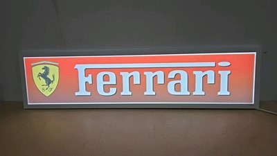 Lot 11 - FERRARI LIGHT UP SIGN 47" X 12"