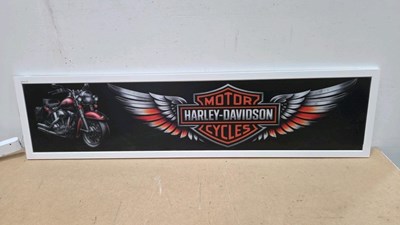 Lot 197 - HARLEY DAVIDSON MOTOR CYCLES LIGHT UP SIGN 47" X 12"