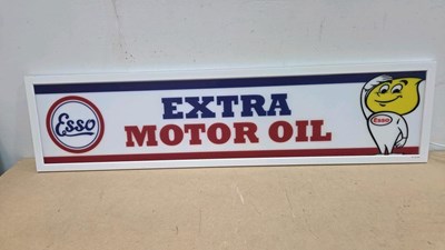 Lot 275 - ESSO EXTRA MOTOR OIL LIGHT UP SIGN 47" X 12"