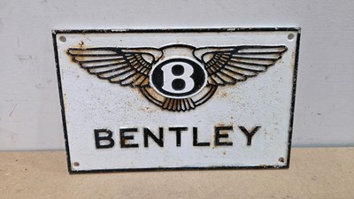 Lot 271 - BENTLEY CAST REPRO SIGN 12" X 8"