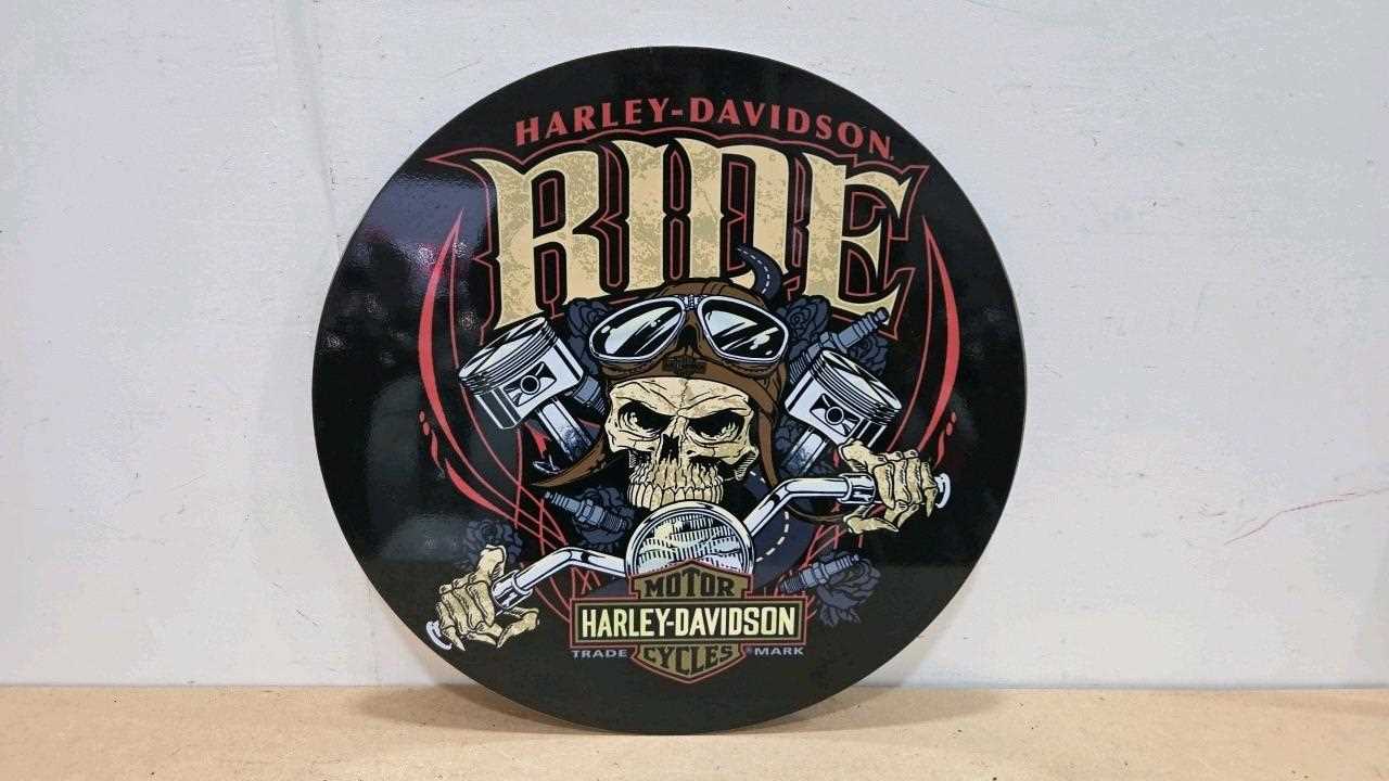 Lot 121 - HARLEY DAVIDSON PRINTED REPRO SIGN 24" DIA