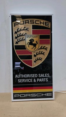 Lot 165 - PORSCHE SERVICE & PARTS ILLUMINATED SIGN 48" X 24"