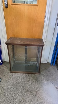 Lot 113 - MOTOR ACCESSORY & MASCOT DISPLAY CABINET 27" X 26"