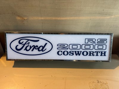 Lot 245 - FORD RS2000 COSWORTH, DOUBLE SIDED LIGHT UP SIGN 36" X 10"