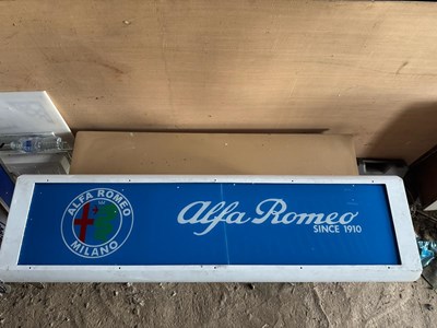Lot 265 - ALFA ROMEO LIGHT UP SIGN 49" X 14"