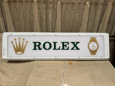 Lot 679 - ROLEX STYLE LIGHT UP SIGN 49" X 14"