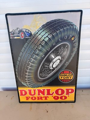 Lot 795 - DUNLOP FORT TYRES TIN REPRO SIGN 23" X 16"