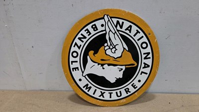 Lot 315 - NATIONAL BENZOLE MIXTURE , PAINTED REPRO SIGN 12.5"