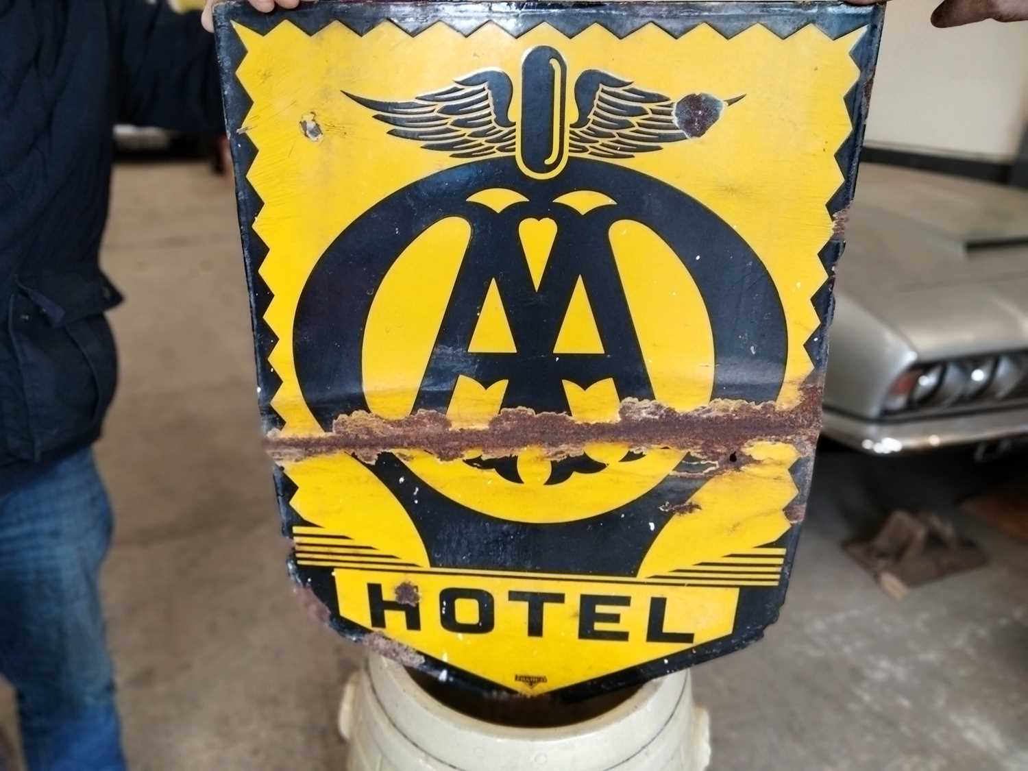 Lot 149 - ENAMEL AA HOTEL SIGN
