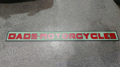 Lot 593 - DADS MOTORCYCLES PAINTED WOODEN SIGN