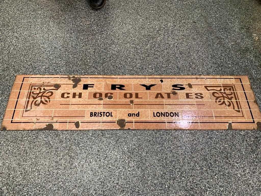 Lot 105 - ENAMEL FRY'S CHOCOLATE SIGN